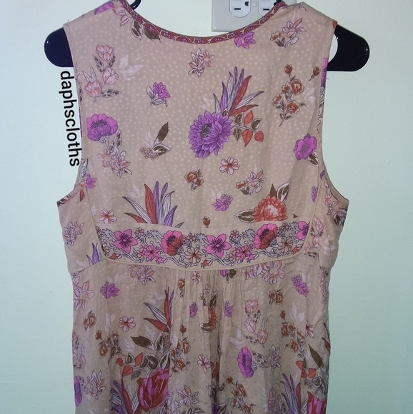 Very Rare Spell Free People Siren Song Boho Midi Pink Dress Flamingo S Unicorn - Picture 12 of 16